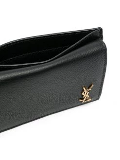 Saint Laurent logo-plaque foldover wallet