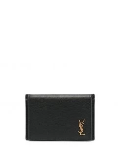Saint Laurent logo-plaque foldover wallet