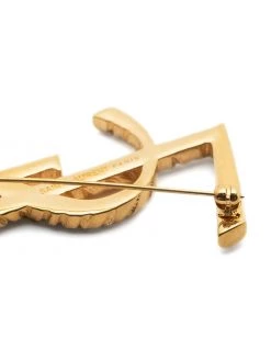 Saint Laurent YSL logo brooch