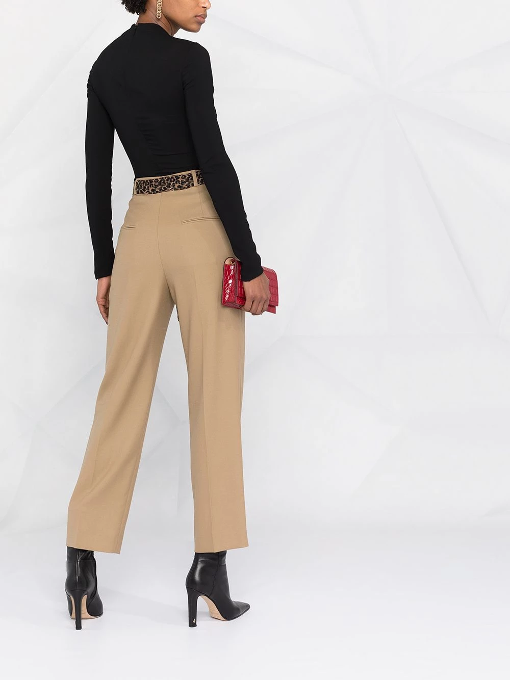 Saint Laurent silk belt pleated trousers