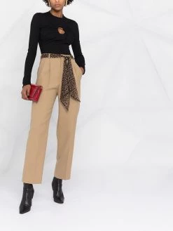 Saint Laurent silk belt pleated trousers