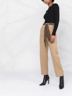 Saint Laurent silk belt pleated trousers