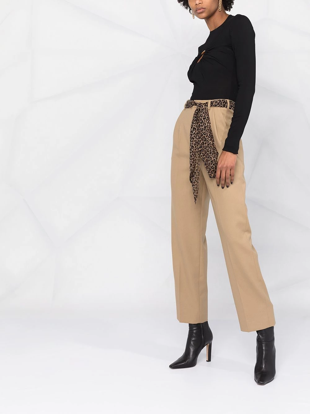 Saint Laurent silk belt pleated trousers