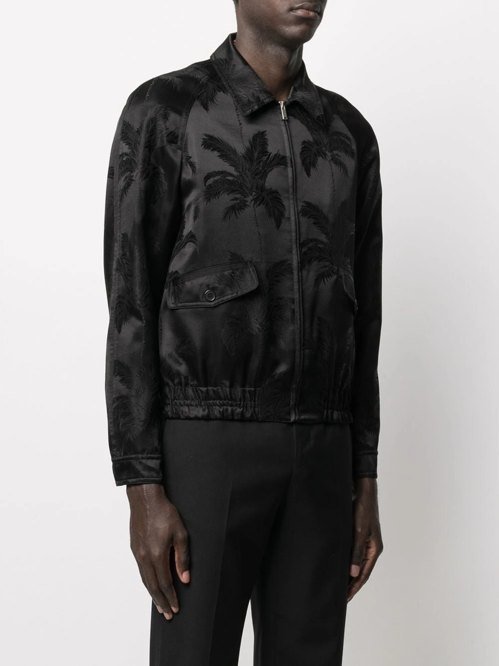 Saint Laurent palm motif embroidered jacket