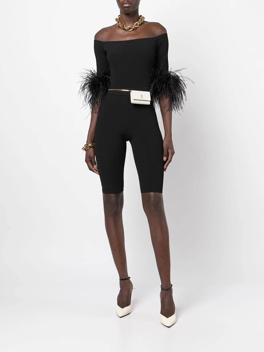 Saint Laurent mini Rider monogram-plaque bag