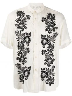 Saint Laurent embroidered floral shirt
