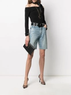 Saint Laurent high-waist denim shorts