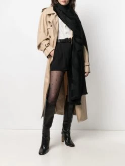 Saint Laurent monogram plaque wool scarf