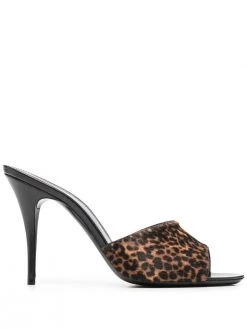 Saint Laurent leopard print slip-on mules