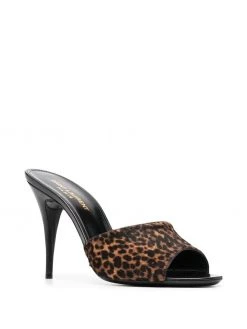 Saint Laurent leopard print slip-on mules