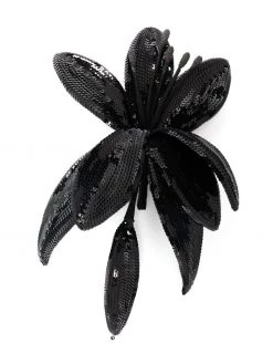 Saint Laurent floral-detail sequinned brooch