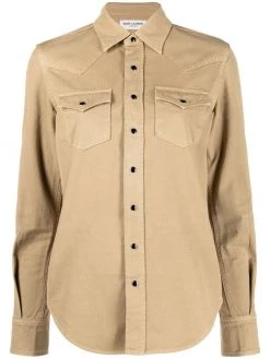 Saint Laurent flap pockets press-stud shirt