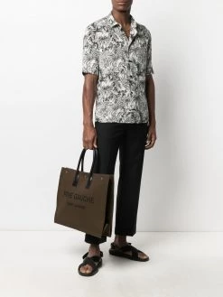 Saint Laurent leaf-print short-sleeve shirt