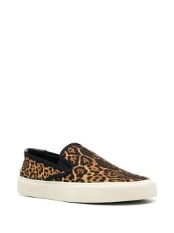 Saint Laurent leopard-print slip-on sneakers