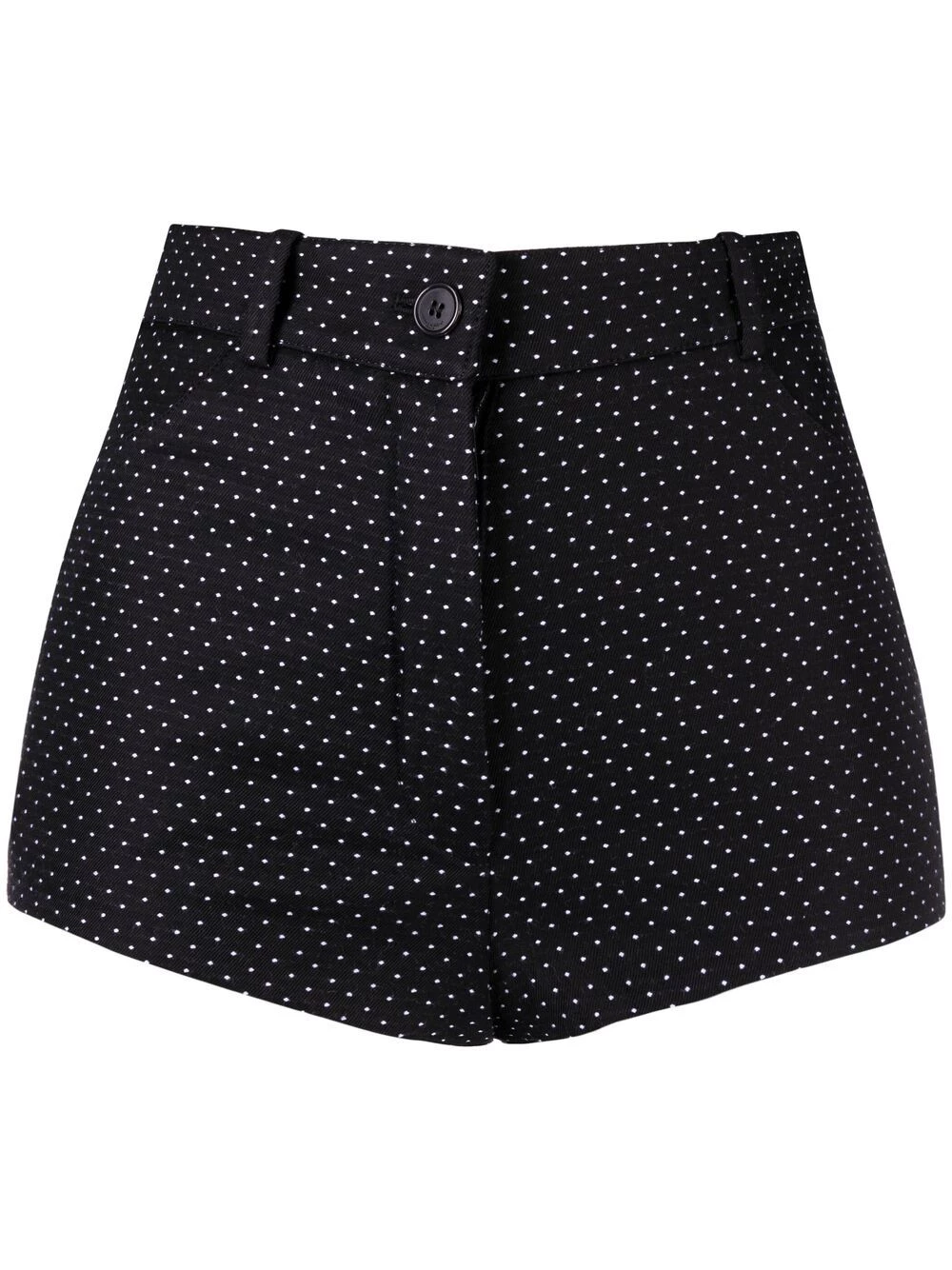 Saint Laurent high-waisted polka dot denim shorts