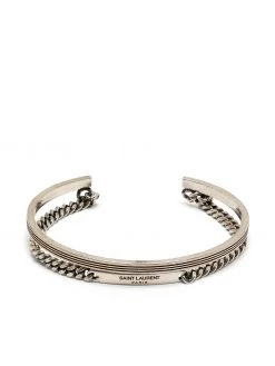 Saint Laurent oxidised chain-detail bangle set