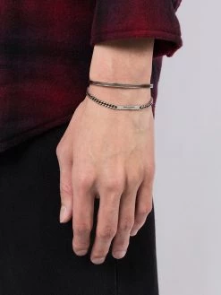Saint Laurent oxidised chain-detail bangle set