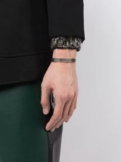 Saint Laurent stripe-engraved cuff bracelet