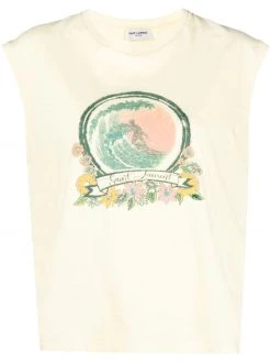 Saint Laurent surf print tank top