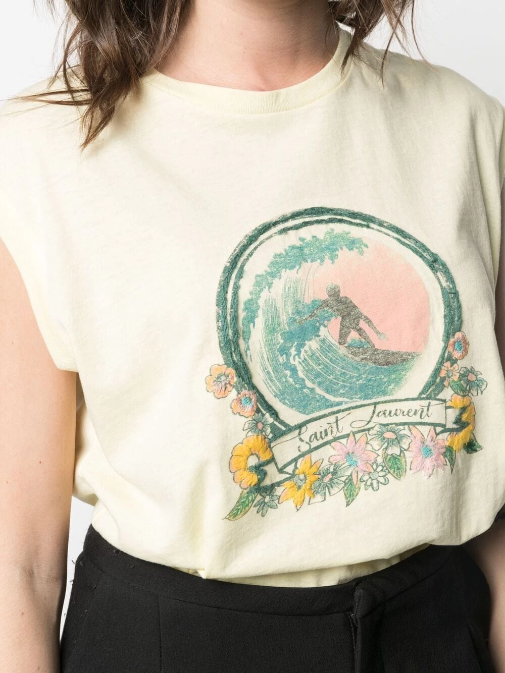 Saint Laurent surf print tank top