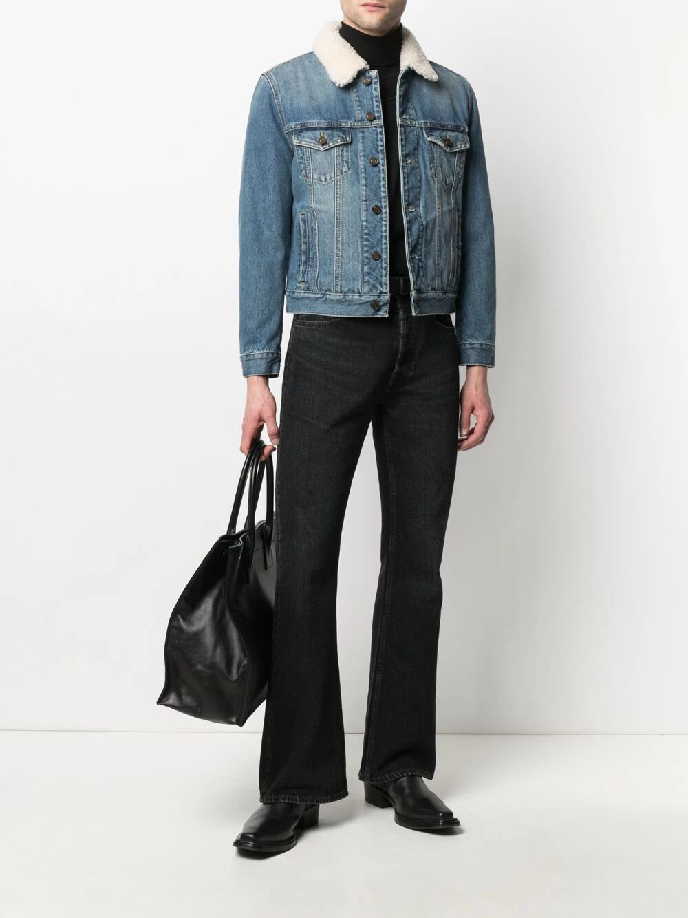 Saint Laurent shearling lined denim jacket