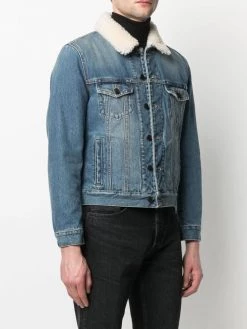 Saint Laurent shearling lined denim jacket