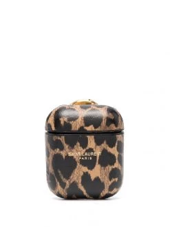 Saint Laurent leopard-print Airpods case