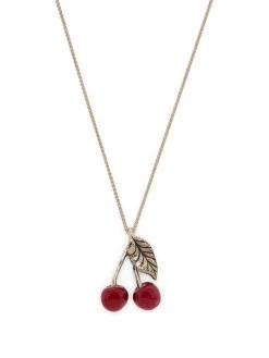 Saint Laurent long cherry pendant necklace