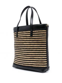 Saint Laurent raffia panelled tote bag