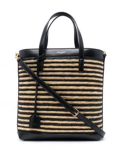 Saint Laurent raffia panelled tote bag