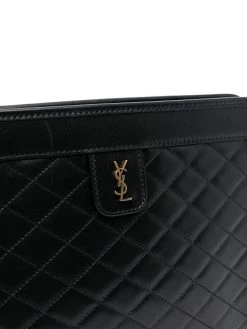 Saint Laurent Victoire quilted leather clutch