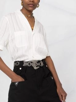 Saint Laurent V-neck short-sleeve shirt