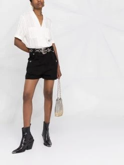 Saint Laurent V-neck short-sleeve shirt