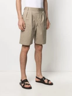 Saint Laurent pleat-detail knee length shorts