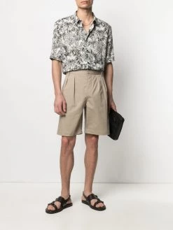 Saint Laurent pleat-detail knee length shorts