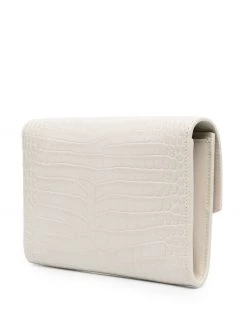 Saint Laurent Uptown crocodile-effect clutch bag