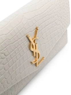 Saint Laurent Uptown crocodile-effect clutch bag