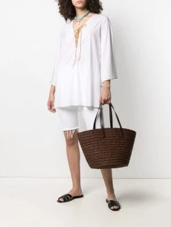 Saint Laurent woven-raffia tote bag