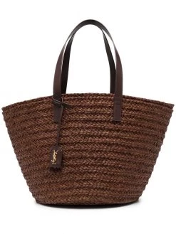 Saint Laurent woven-raffia tote bag