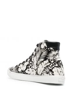 Saint Laurent tropical print high-top sneakers