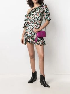 Saint Laurent one-shoulder floral print dress