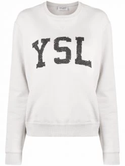 Saint Laurent logo-print cotton sweatshirt