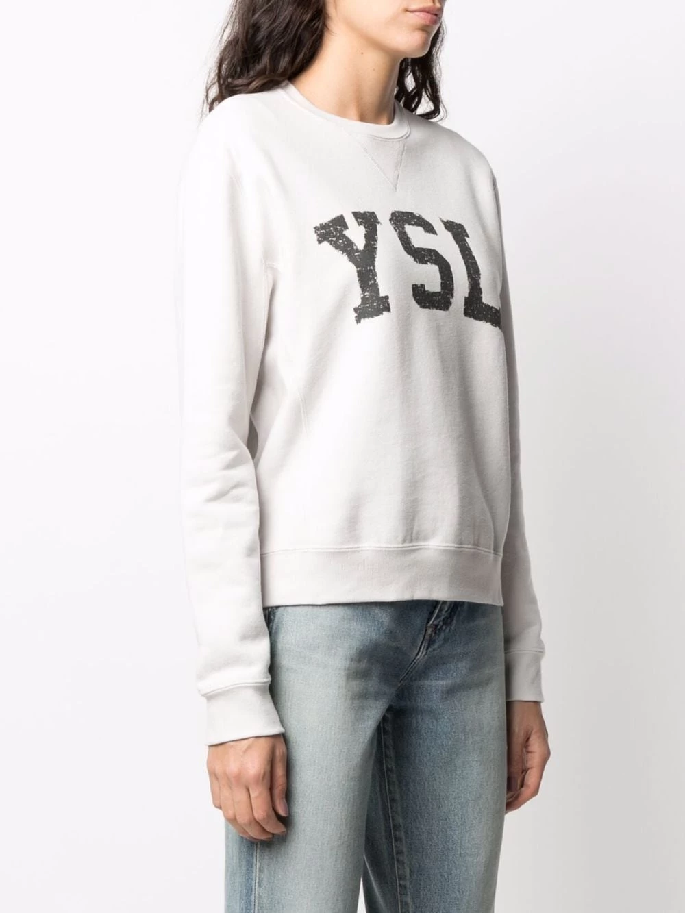 Saint Laurent logo-print cotton sweatshirt