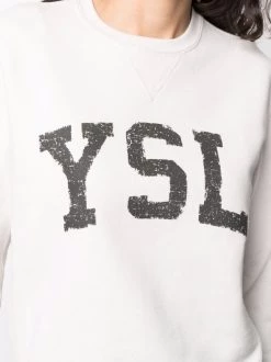 Saint Laurent logo-print cotton sweatshirt