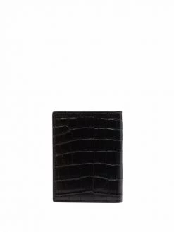 Saint Laurent logo croco-effect wallet