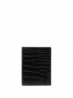 Saint Laurent logo croco-effect wallet