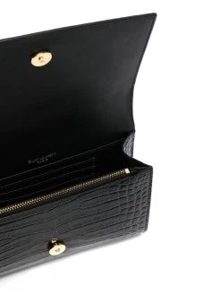 Saint Laurent crocodile-effect logo-plaque belt bag