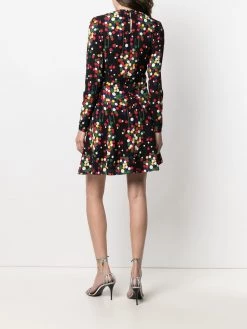 Saint Laurent long-sleeve polka-dot print dress