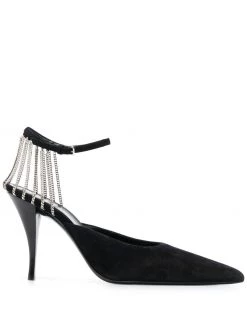Saint Laurent crystal chain-trim pumps