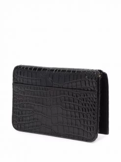 Saint Laurent monogram croc-effect phone holder